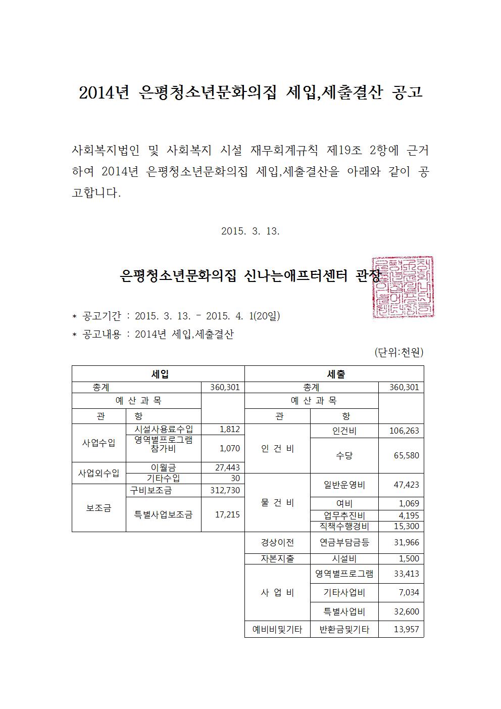 2014년 은평청소년문화의집 결산공고001.jpg
