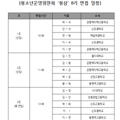 [공지] 청소년운영위원회 '청삼' 8기 서류합격 안내