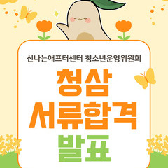 청소년운영위원회 청삼 13기 서류 합격자 및 면접안내